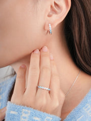 Winter Frost Reversible Moissanite Huggie Earrings