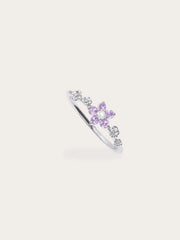 Lavender Flower Ring - Purple Sapphire