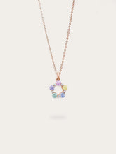 Rainbow Moissanite Cluster Necklace