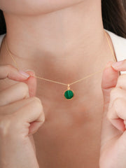 Malachite Reversible Coin Necklace