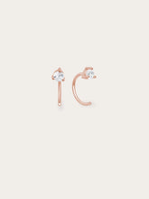 April Birthstone Mini Hoop Earrings with White Topaz
