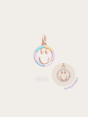 Smiley Face Reversible Enamel Moissanite Charm