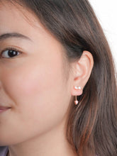 Ribbon Bow Heart Moissanite Hanging Earrings