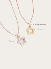 Yellow Star and Moissanite Reversible Necklace