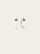 May Birthstone Mini Hoop Earrings - Emerald