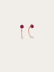 July Birthstone Mini Hoop Earrings - Ruby