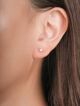 March Birthstone Mini Hoop Earrings with Aquamarine