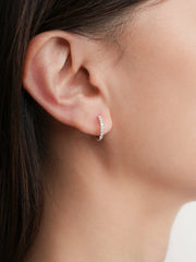 Pavé Moissanite Huggie Earrings