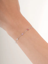 Pink Moissanite Station Bracelet