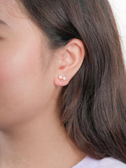 Ribbon Bow Heart Moissanite Hanging Earrings