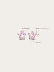 Blush Flower Stud Earrings - Pink Sapphire