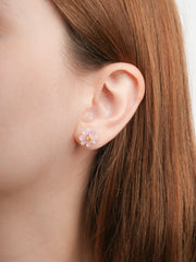 Carved Floral Stud Earrings