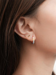 Coastal Moissanite Reversible Huggie Earrings