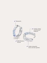 Winter Frost Reversible Moissanite Huggie Earrings