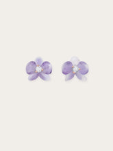 Purple Orchid Stud Earrings
