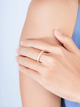 Blue Enamel Moissanite Reversible Ring