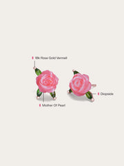 Carved Rose Stud Earrings