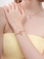 Mint Green Clover Reversible Enamel Moissanite Charm