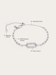 Paper Clip Style Charm Bracelet