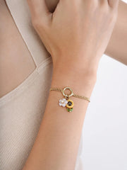 Double Beaded Charm Bracelet