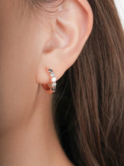 Midnight Glow Moissanite Reversible Huggie Earrings