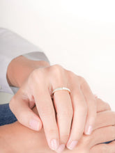 Cream Enamel Moissanite Reversible Ring