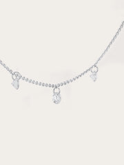 Floating Moissanite Three-Stone Necklace