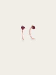 January Birthstone Mini Garnet Hoop Earrings