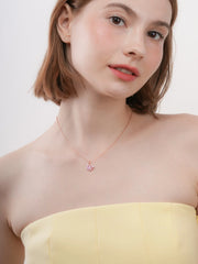 Purple Butterfly Reversible Enamel Moissanite Necklace