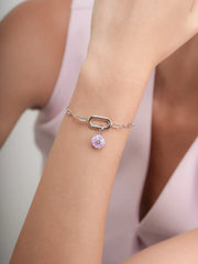 Paper Clip Style Charm Bracelet