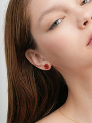 Carved Poppy Stud Earrings