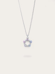 Lilac Sunset Moissanite Cluster Jewelry Necklace