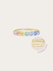 Rainbow Moissanite Eternity Ring