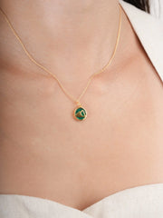 Malachite Reversible Coin Necklace