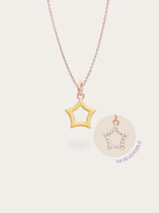 Yellow Star and Moissanite Reversible Necklace