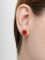 Carved Poppy Stud Earrings