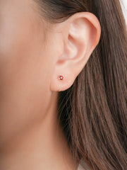 January Birthstone Mini Garnet Hoop Earrings