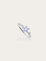 Periwinkle Flower Ring with Tanzanite