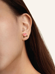 Carved Rose Stud Earrings