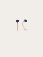 September Birthstone Mini Hoop Earrings - Blue Sapphire