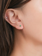May Birthstone Mini Hoop Earrings - Emerald