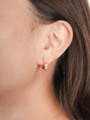 Pink Gradient Moissanite Reversible Huggie Earrings