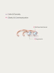 March Birthstone Mini Hoop Earrings with Aquamarine