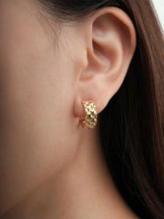 Puffy Quilt Hoop Earrings