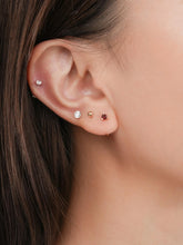 January Birthstone Mini Garnet Hoop Earrings