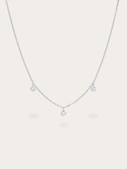 Floating Moissanite Three-Stone Necklace