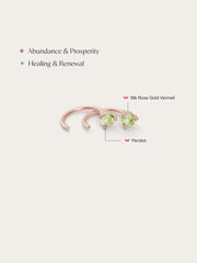 August Birthstone Mini Hoop Earrings with Peridot