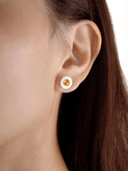 Carved Daisy Stud Earrings