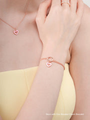 Pink Heart Reversible Enamel Moissanite Charm