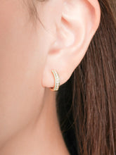 Mint Enamel Moissanite Reversible Huggie Earrings